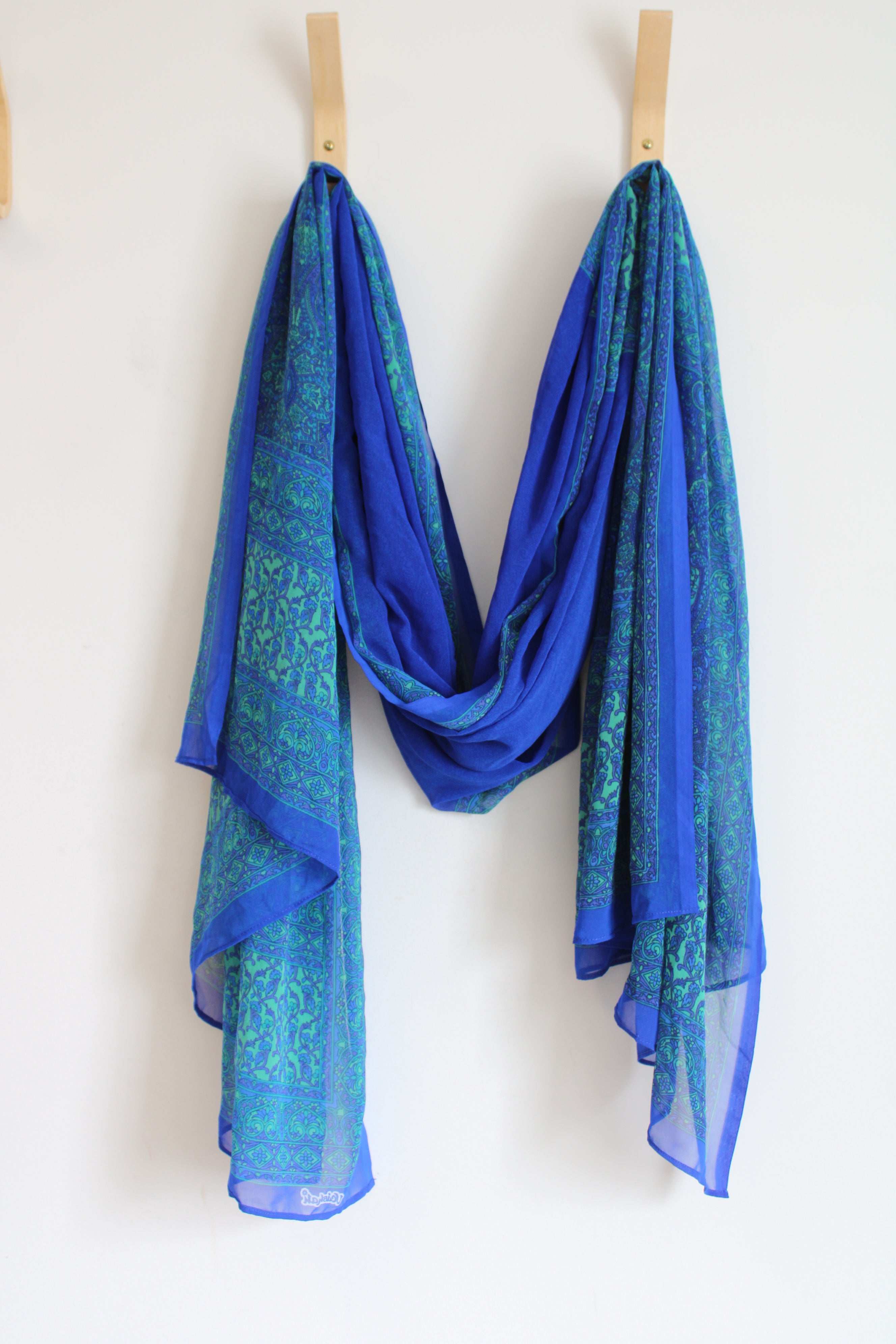 Vaishah Blue Green Chiffon Scarf
