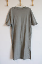 Zara Muted Sage Cotton Oversized T-Shirt Dress | S