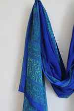 Vaishah Blue Green Chiffon Scarf