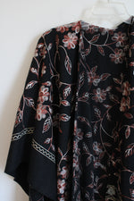 Black Embroidered Poncho | One Size