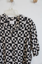 Pacsun Black & Beige Patterned Button Down Shirt | L