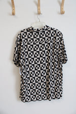 Pacsun Black & Beige Patterned Button Down Shirt | L