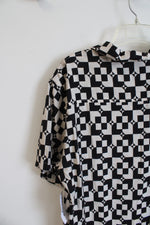 Pacsun Black & Beige Patterned Button Down Shirt | L
