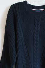 Tommy Hilfiger Navy Blue Cable Knit Sweater | L