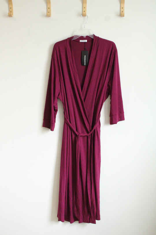 NEW MAXMODA Long Knit Burgundy Robe | XXXL
