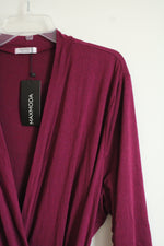 NEW MAXMODA Long Knit Burgundy Robe | XXXL