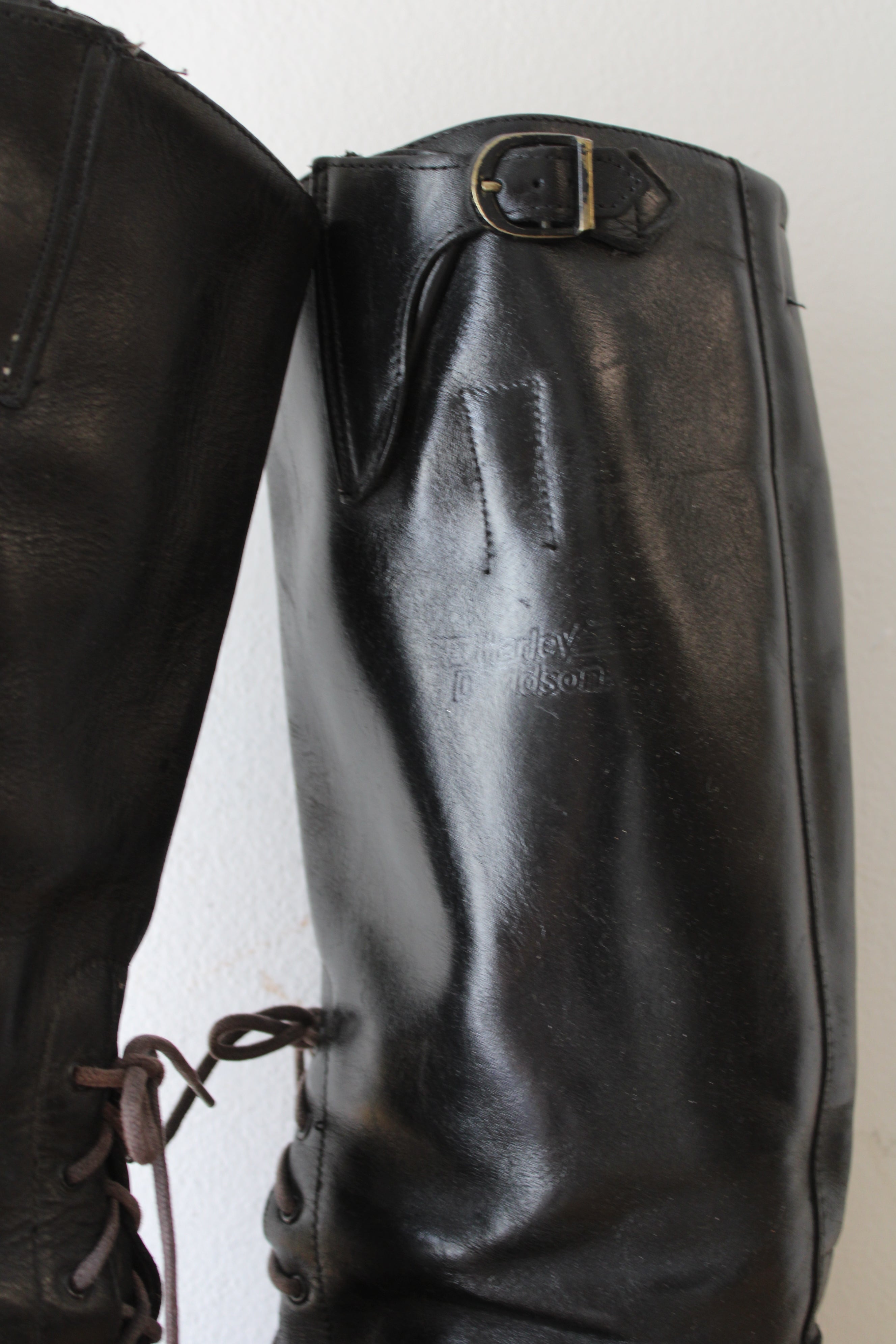 Harley-Davidson Leather Tall Lace Up 514 Black Boots | Size 12D