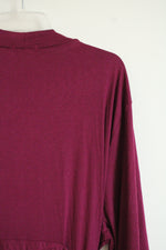 NEW MAXMODA Long Knit Burgundy Robe | XXXL