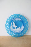 Vintage Westmoreland Ice Blue Girl Swinging Lattice Edge Decorative Plate