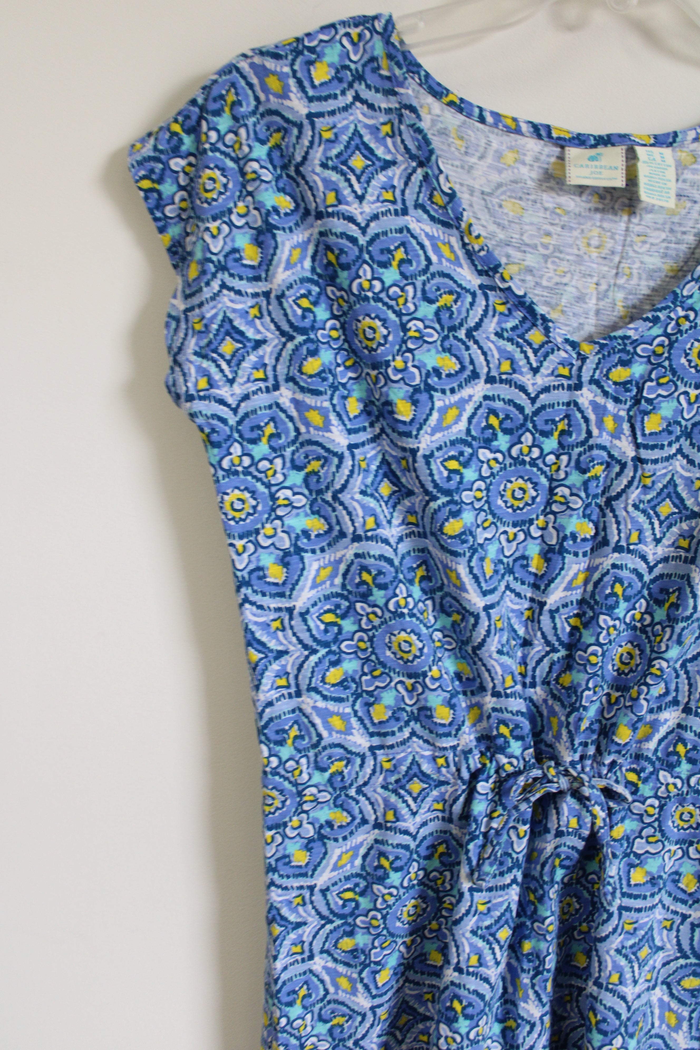 Caribbean Joe Blue & Yellow Patterned Dress | M