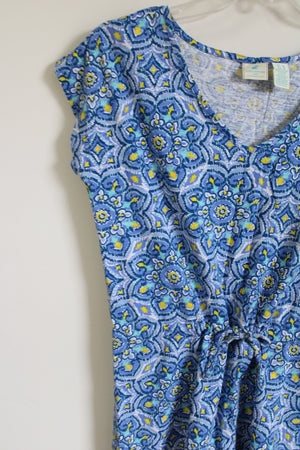 Caribbean Joe Blue & Yellow Patterned Dress | M