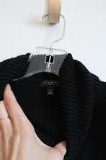 Talbots Black White Gray Striped Knit Sweater | L Petite
