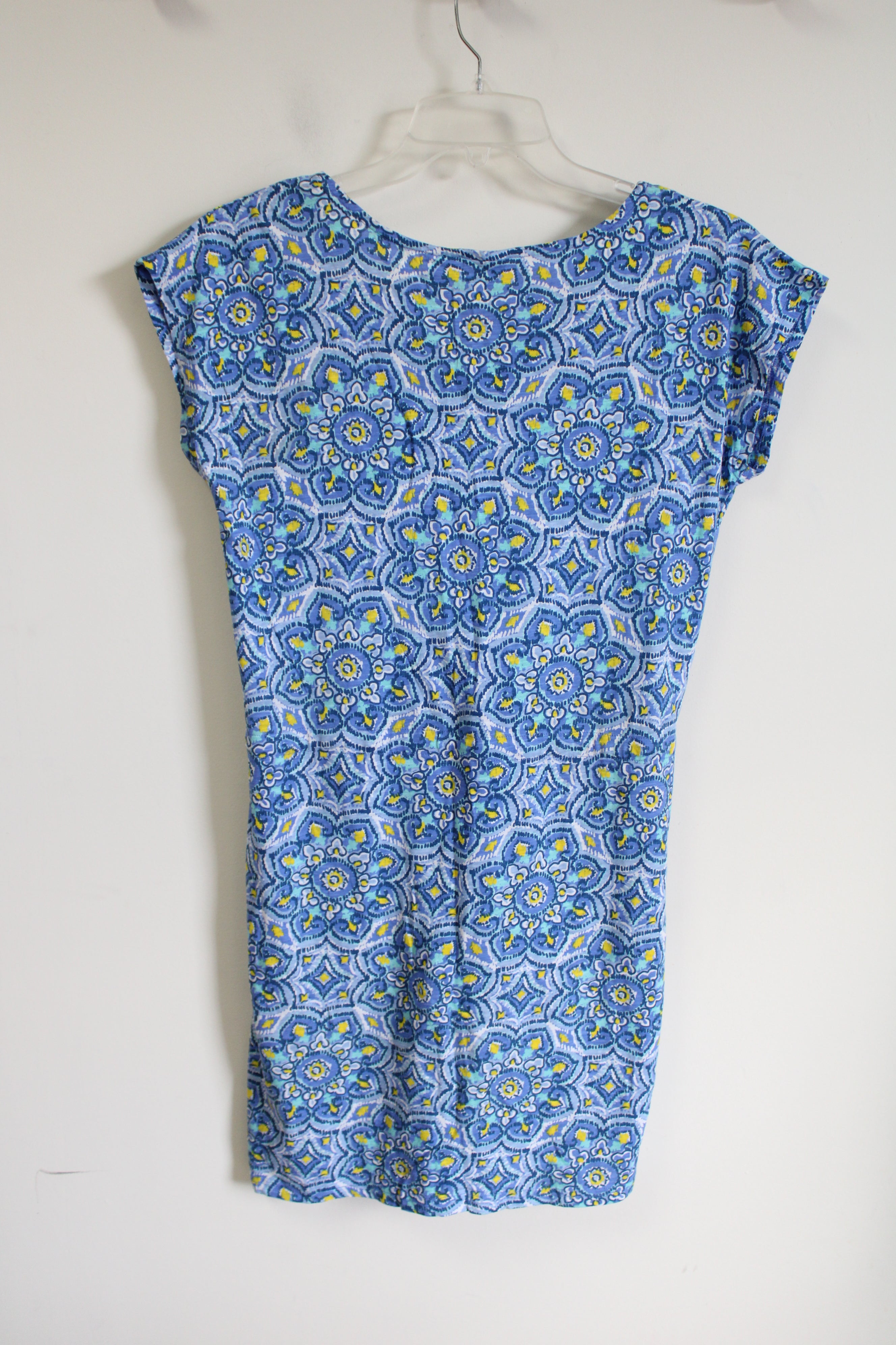 Caribbean Joe Blue & Yellow Patterned Dress | M