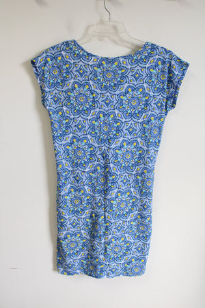 Caribbean Joe Blue & Yellow Patterned Dress | M