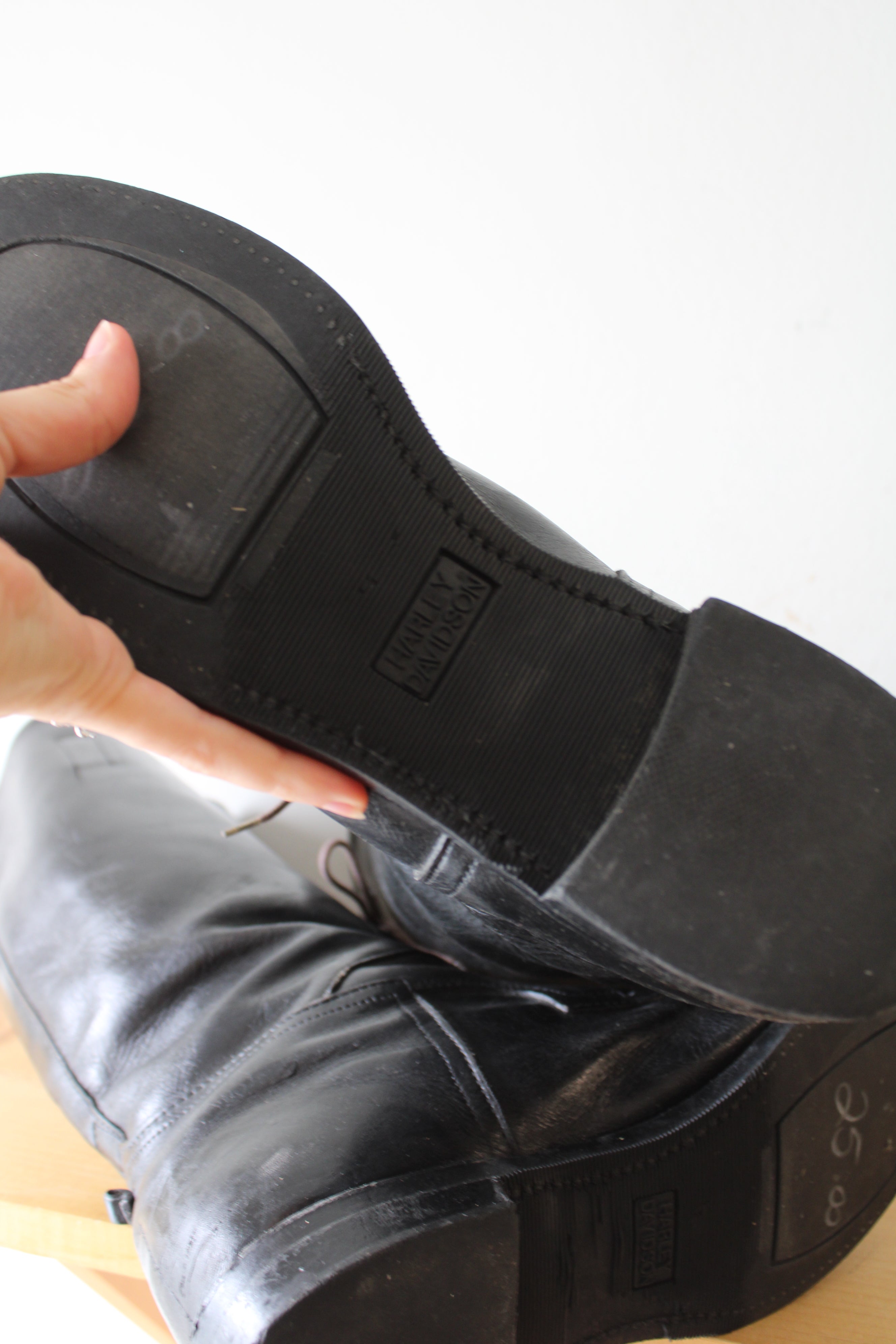 Harley-Davidson Leather Tall Lace Up 514 Black Boots | Size 12D