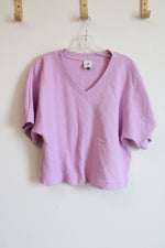 Cabi Purple Pink Terry Oversized Shirt | XS