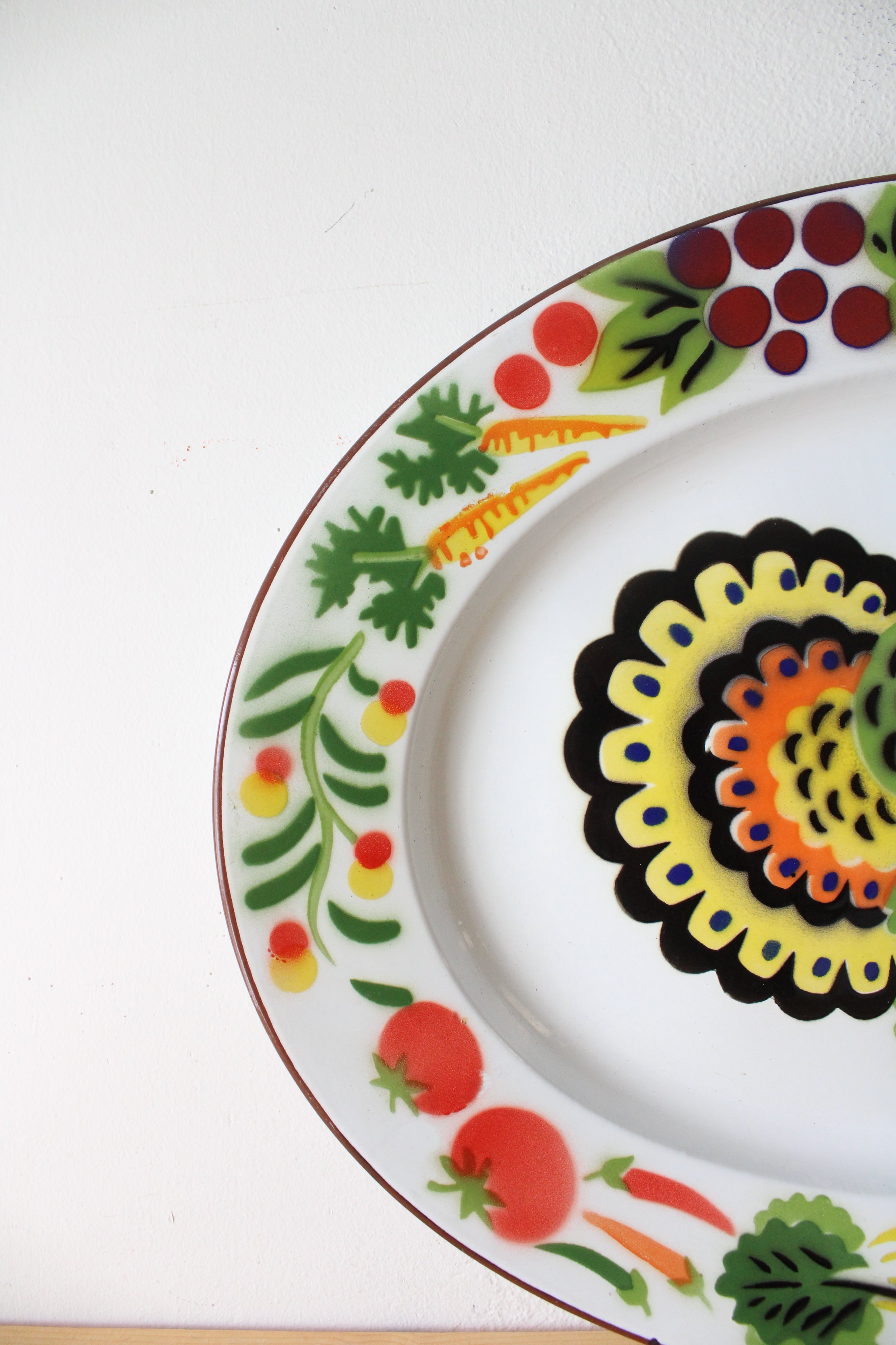 Vintage Enamelware Turkey Large Platter