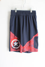 Spyder Marvel Navy Blue Captain America Shorts | Youth M (10/12)