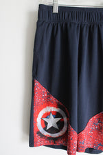 Spyder Marvel Navy Blue Captain America Shorts | Youth M (10/12)
