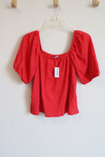 NEW Old Navy Red Puff Sleeve Tee | M