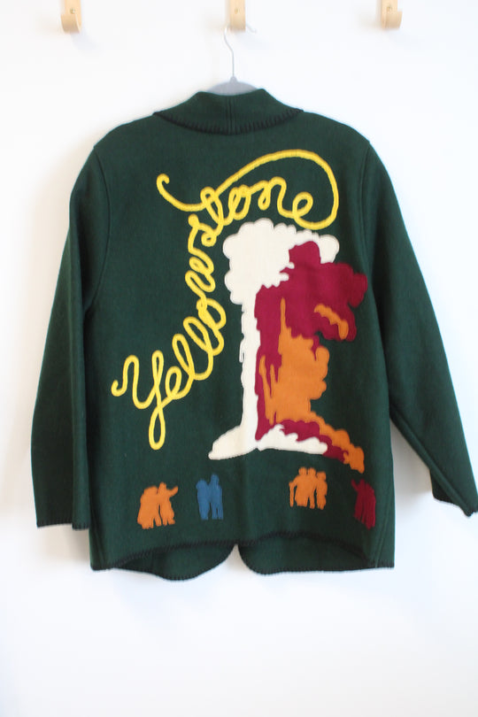 Vintage Cindy Owings Designs Inc. Wool Yellowstone Green Coat | M