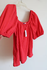 NEW Old Navy Red Puff Sleeve Tee | M