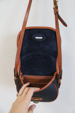 Vintage Dooney & Bourke Black & Brown Leather Crossbody Bag