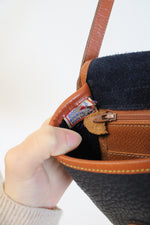 Vintage Dooney & Bourke Black & Brown Leather Crossbody Bag