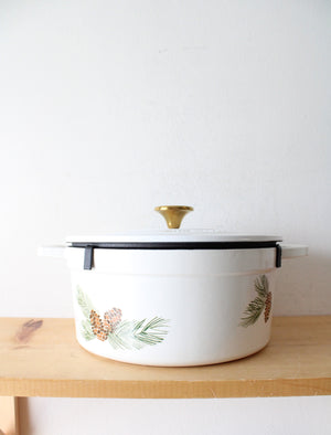 Martha Stewart Pine Cone Enamel 6 Quart Cast Iron Dutch Oven
