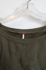 Free People Olive Green Fringe Sweatshirt | S