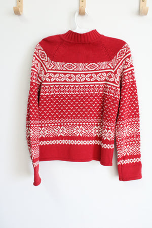 NEW Old Navy Red White Knit Sequined Sweater | 14