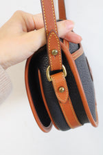 Vintage Dooney & Bourke Black & Brown Leather Crossbody Bag