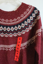 NEW Weatherproof Maroon Ski Sweater | M