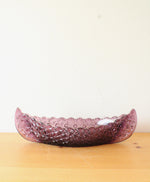 Purple Amathyst Cut Glass Boat Shaped Dish