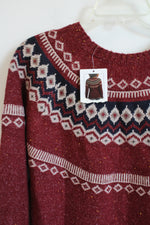 NEW Weatherproof Maroon Ski Sweater | M