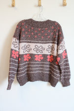 SO Pink Floral Oversized Sweater | M