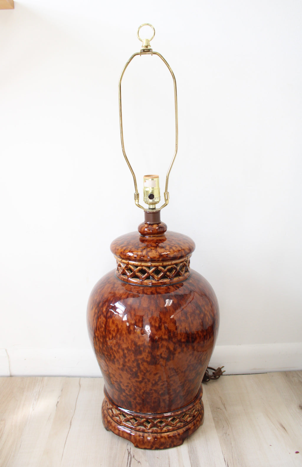 Brown Mid-Century Art Pottery Lamp