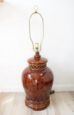 Brown Mid-Century Art Pottery Lamp