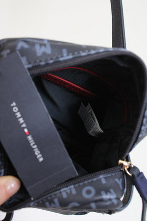 NEW Tommy Hilfiger Blue Monogram Crossbody Bag