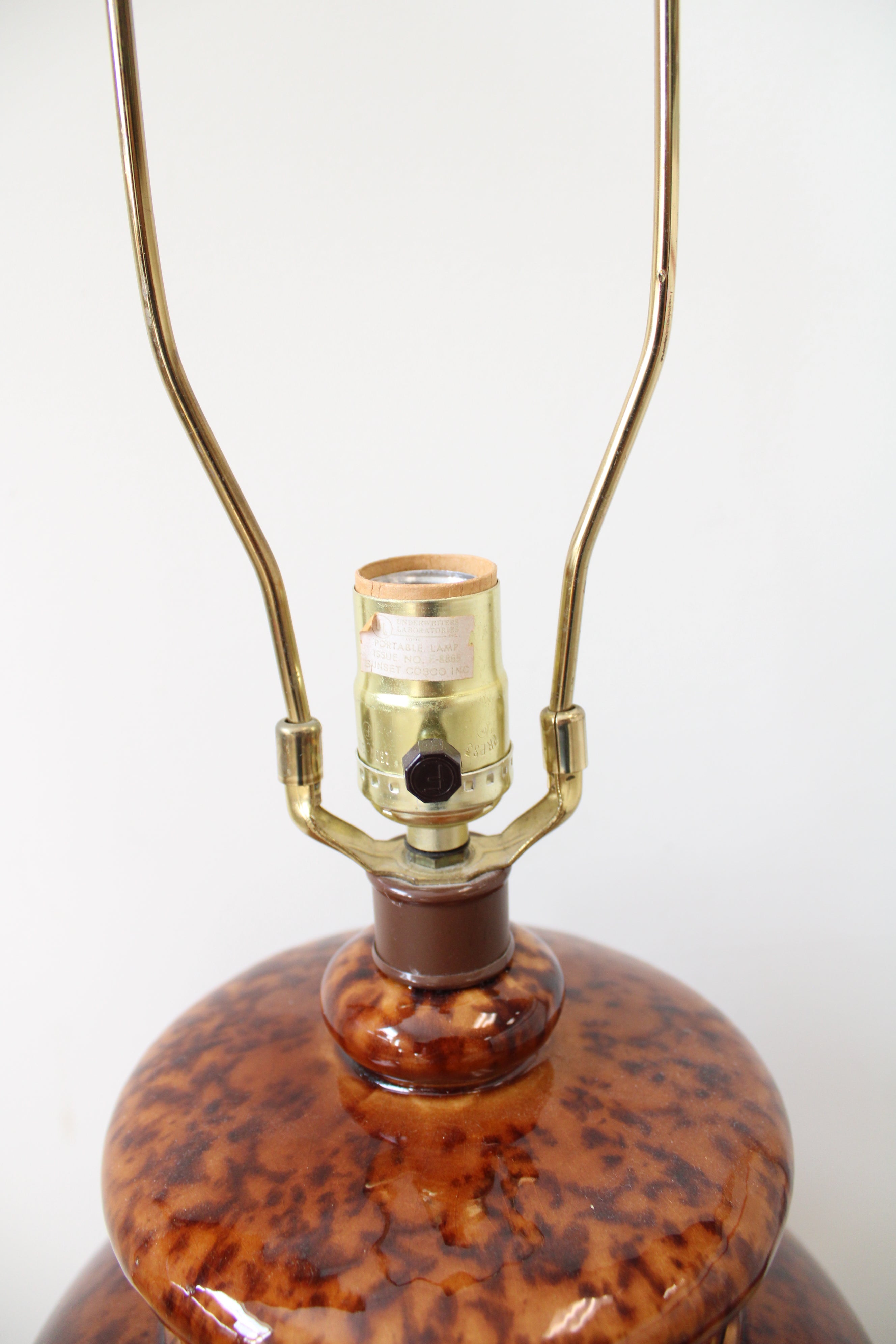 Brown Mid-Century Art Pottery Lamp