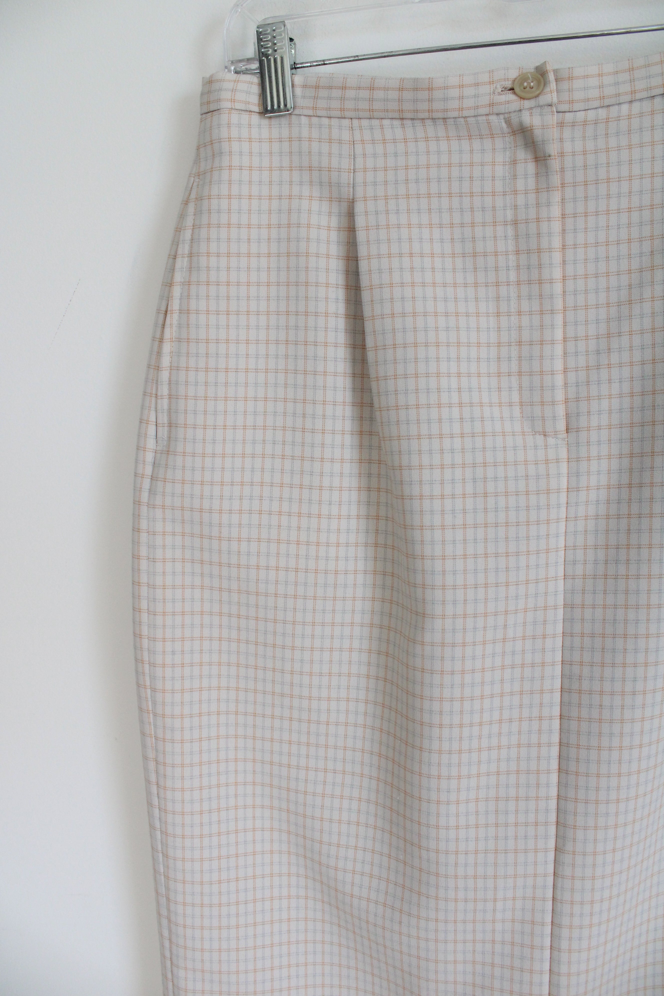 Vintage Petite Sophisticate Cream Plaid Skirt | 10