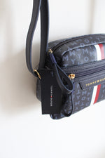 NEW Tommy Hilfiger Blue Monogram Crossbody Bag