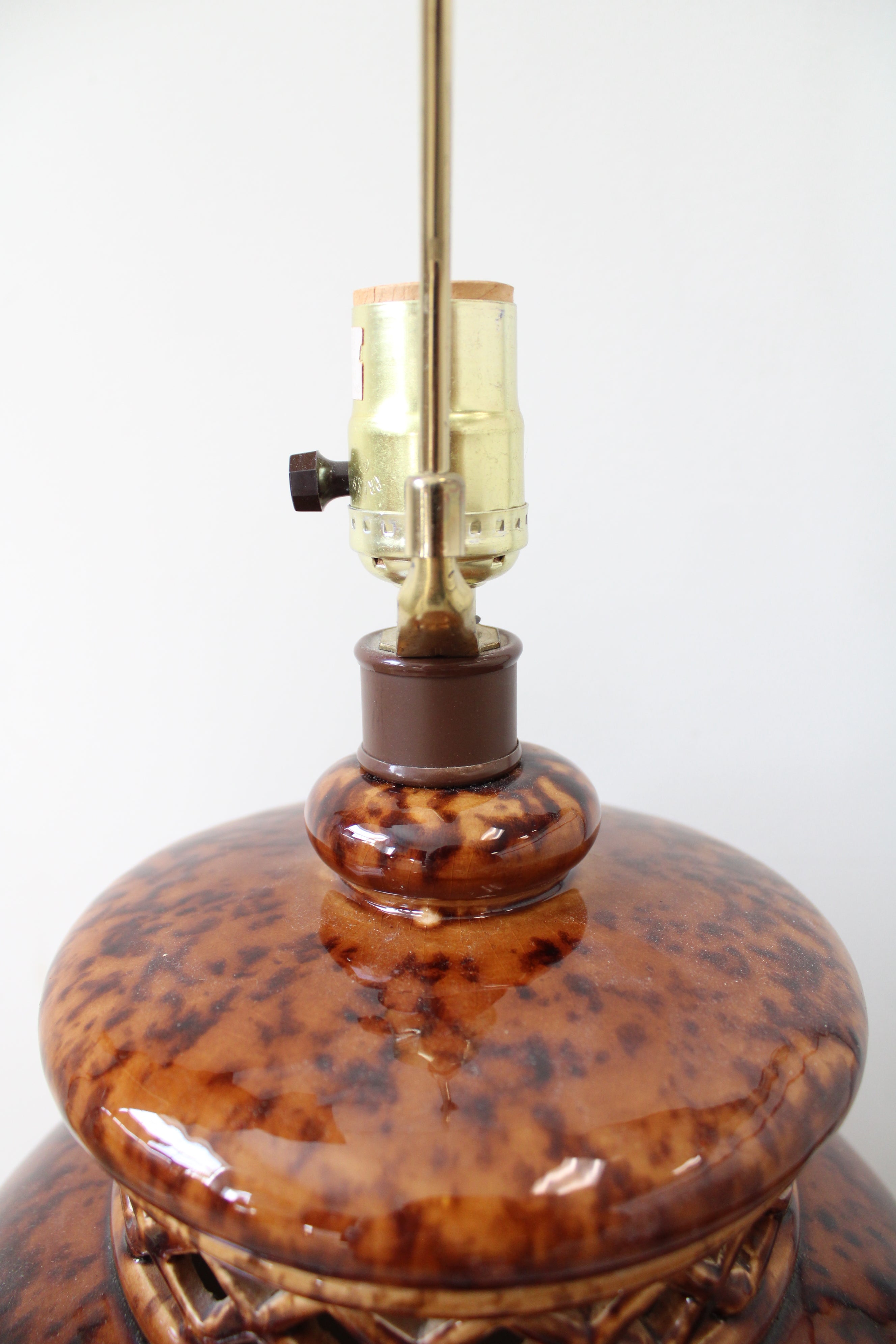 Brown Mid-Century Art Pottery Lamp