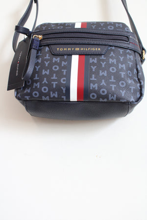 NEW Tommy Hilfiger Blue Monogram Crossbody Bag