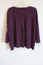 Alfred Dunner Embroidered Sequined Sweater | 1X