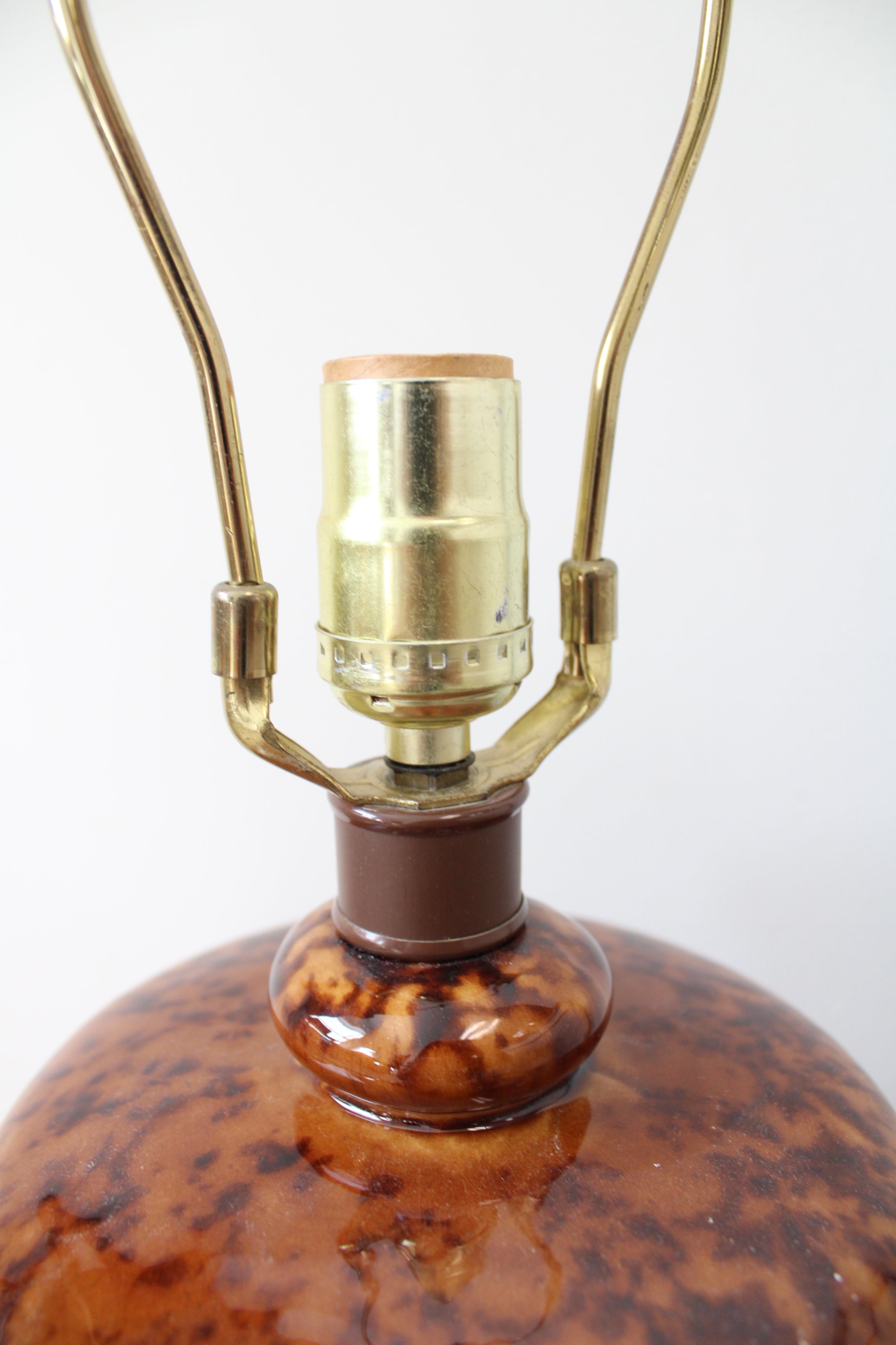 Brown Mid-Century Art Pottery Lamp