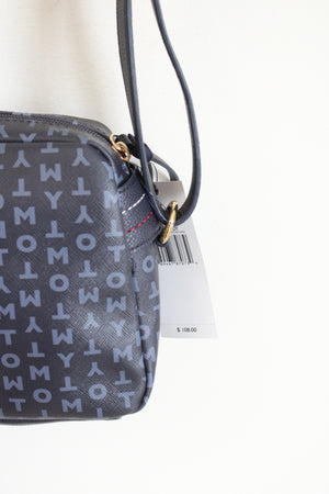 NEW Tommy Hilfiger Blue Monogram Crossbody Bag
