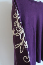 Alfred Dunner Embroidered Sequined Sweater | 1X