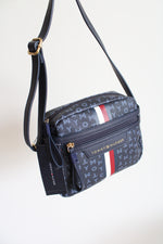 NEW Tommy Hilfiger Blue Monogram Crossbody Bag