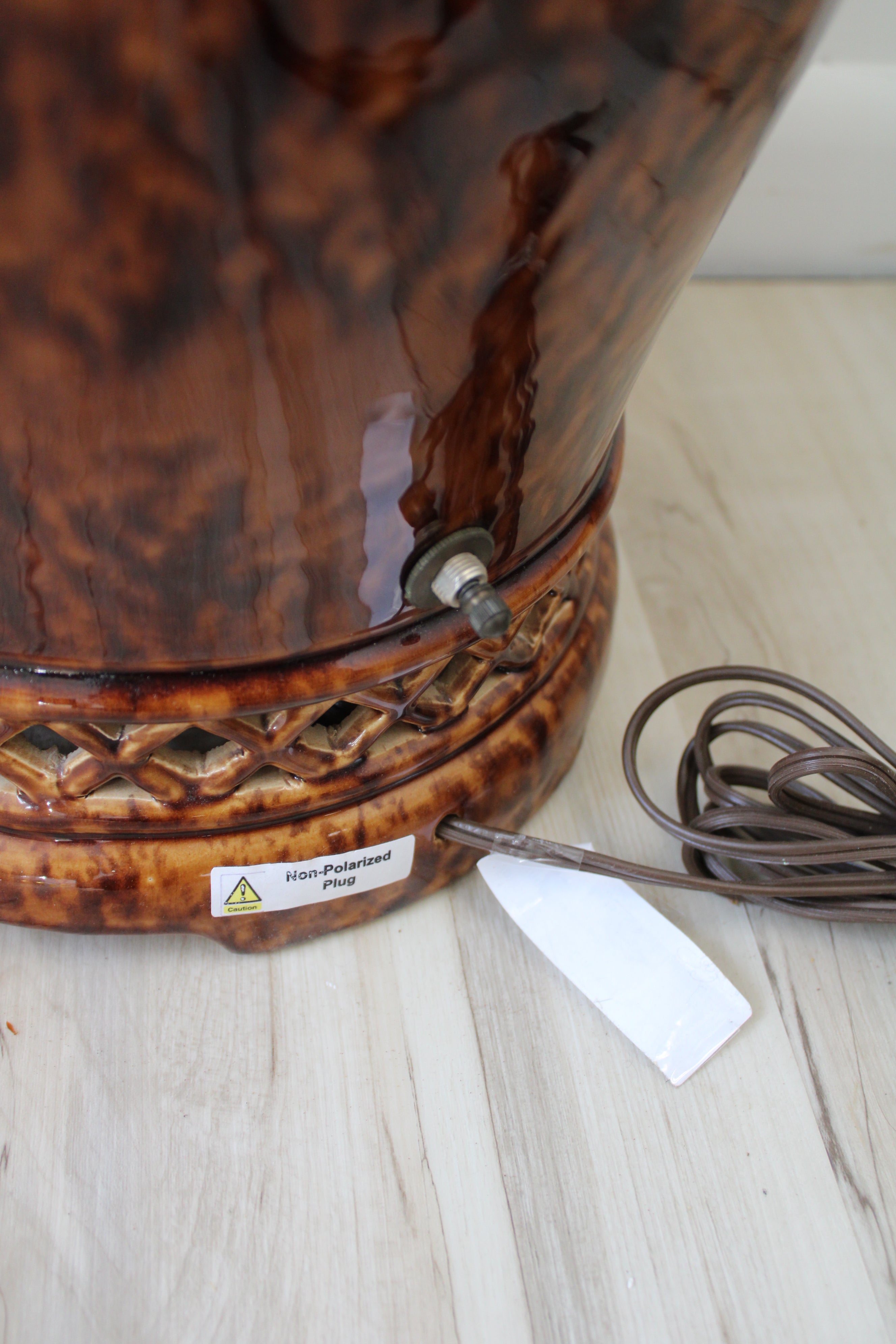 Brown Mid-Century Art Pottery Lamp